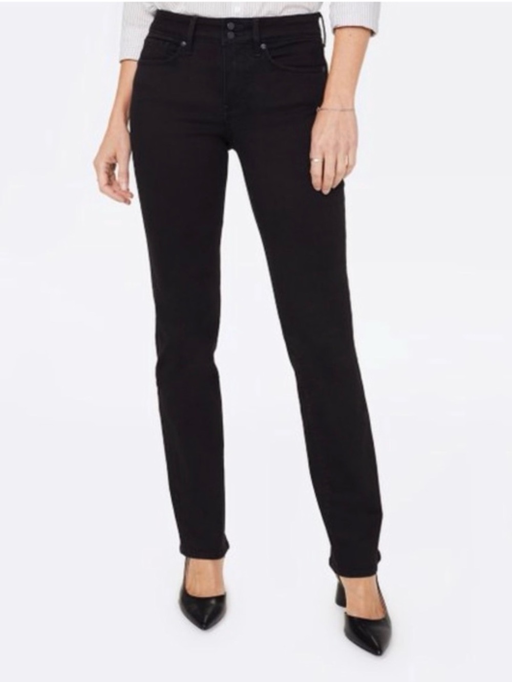 NYDJ Black Marilyn Straight w/Lift Tuck Technology Jeans Pants - Sz 6, NWT